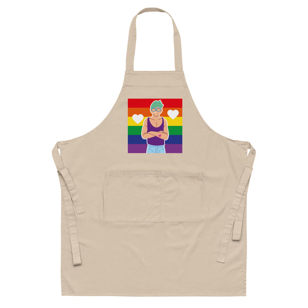  Queer Love Organic Cotton Apron by Queer In The World Originals sold by Queer In The World: The Shop - LGBT Merch Fashion