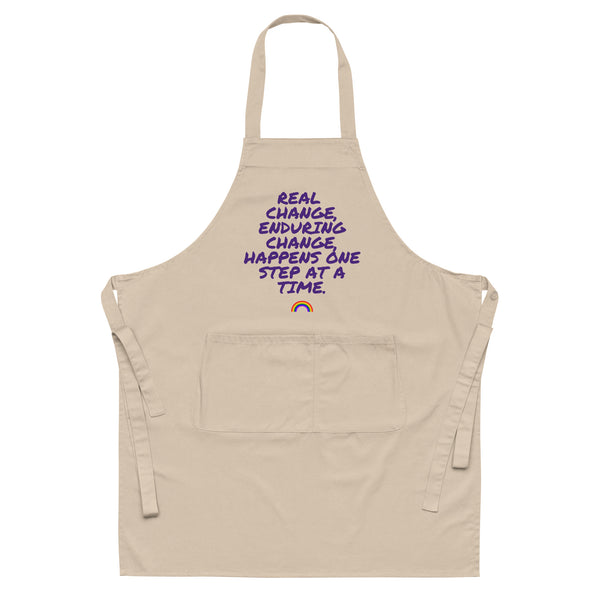  Real Change, Enduring Change Organic Cotton Apron by Queer In The World Originals sold by Queer In The World: The Shop - LGBT Merch Fashion
