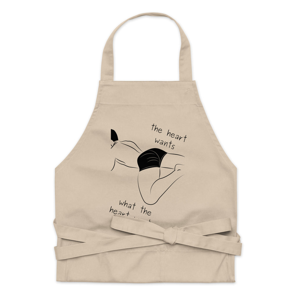  The Heart Wants What The Heart Wants Organic Cotton Apron by Queer In The World Originals sold by Queer In The World: The Shop - LGBT Merch Fashion