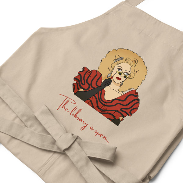  The Library Is Open (Rupaul) Organic Cotton Apron by Queer In The World Originals sold by Queer In The World: The Shop - LGBT Merch Fashion