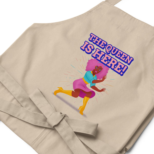  The Queen Is Here Organic Cotton Apron by Queer In The World Originals sold by Queer In The World: The Shop - LGBT Merch Fashion