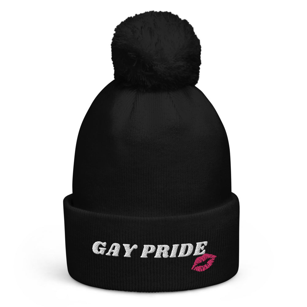 Black Gay Pride Pom Pom Beanie by Queer In The World Originals sold by Queer In The World: The Shop - LGBT Merch Fashion