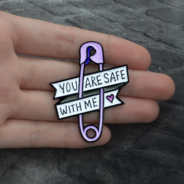  You Are Safe With Me Safety Enamel Pin by Queer In The World sold by Queer In The World: The Shop - LGBT Merch Fashion
