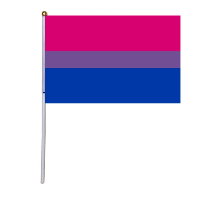  100 x Hand-Held Bisexual Pride Flags by Queer In The World sold by Queer In The World: The Shop - LGBT Merch Fashion