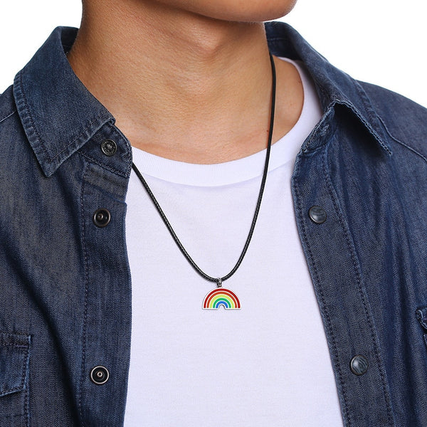  Rainbow Pendant Necklace by Queer In The World sold by Queer In The World: The Shop - LGBT Merch Fashion