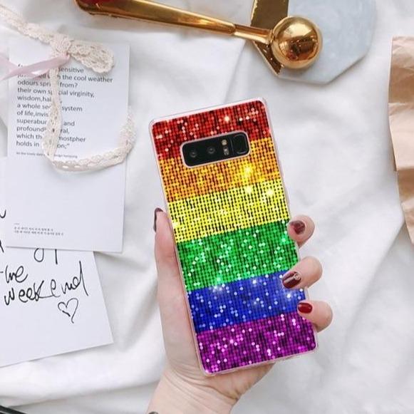  Rainbow Sequins Samsung Phone Case by Queer In The World sold by Queer In The World: The Shop - LGBT Merch Fashion