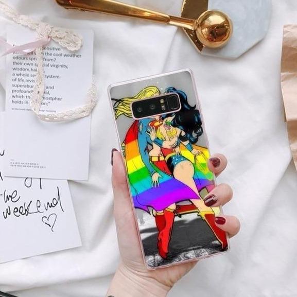 Lesbian Superheroes Samsung Phone Case by Queer In The World sold by Queer In The World: The Shop - LGBT Merch Fashion