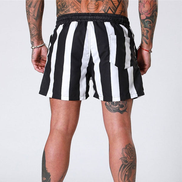 Black Vertical Striped Shorts by Queer In The World sold by Queer In The World: The Shop - LGBT Merch Fashion
