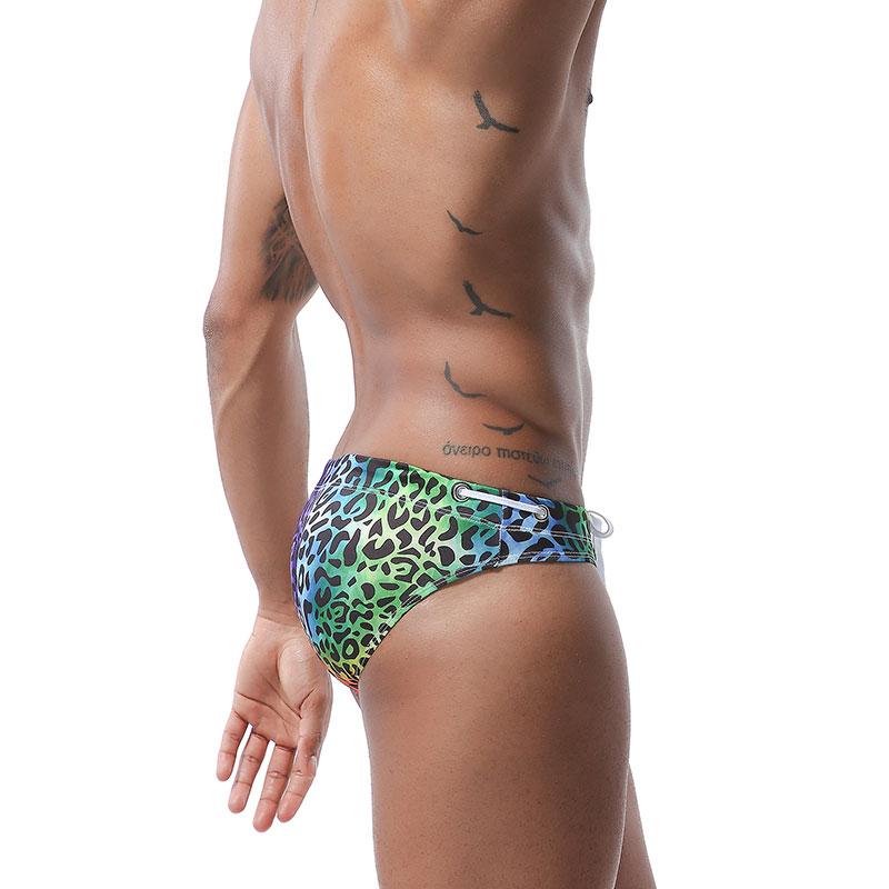 Sexy Men's Swimsuits - Desmiit Bowtie Leopard Print Swim Briefs