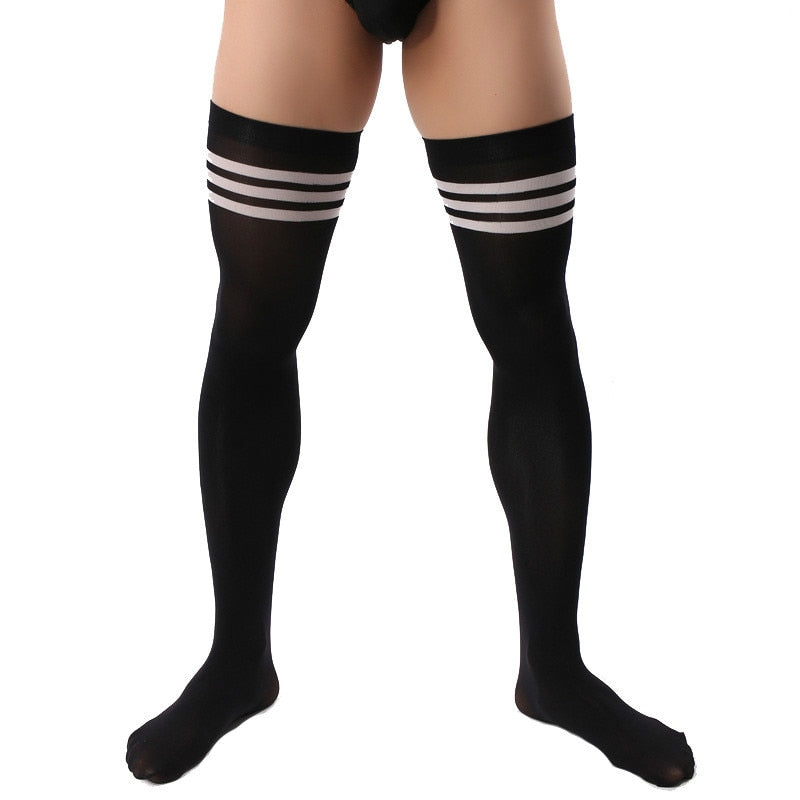  Striped Black Tube Sports Socks by Queer In The World sold by Queer In The World: The Shop - LGBT Merch Fashion