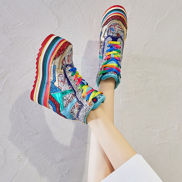  Rainbow Chunky Sneakers by Queer In The World sold by Queer In The World: The Shop - LGBT Merch Fashion