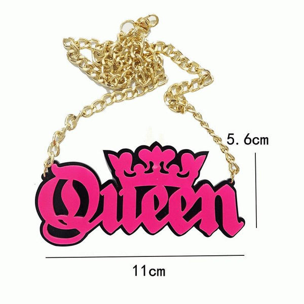  Queen Acrylic Statement Chain Necklace by Out Of Stock sold by Queer In The World: The Shop - LGBT Merch Fashion