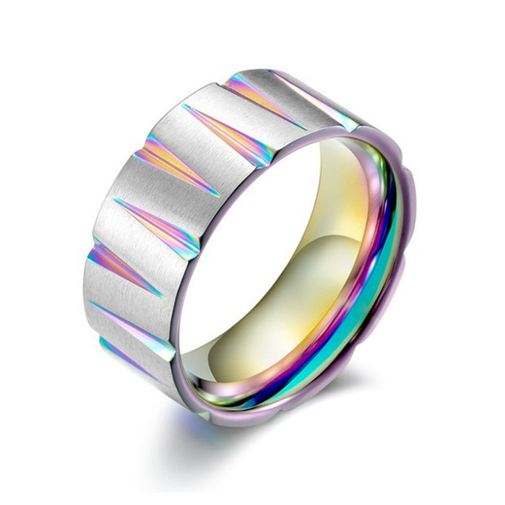  Carbide Titanium Triangle Groove Ring by Queer In The World sold by Queer In The World: The Shop - LGBT Merch Fashion