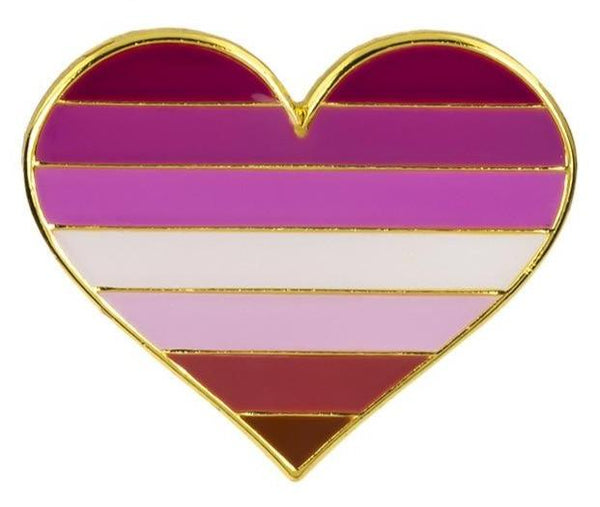  Lesbian Pride Heart Enamel Pin by Queer In The World sold by Queer In The World: The Shop - LGBT Merch Fashion