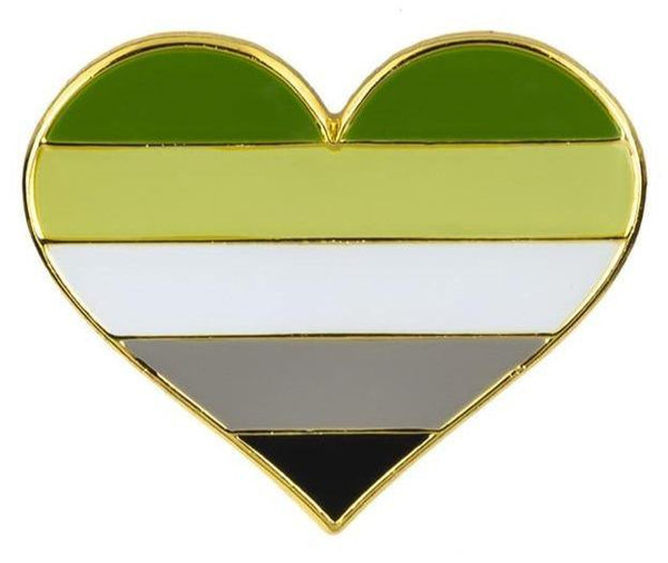  Aromantic Pride Heart Enamel Pin by Queer In The World sold by Queer In The World: The Shop - LGBT Merch Fashion