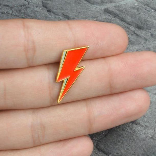  David Bowie Lightning Enamel Pin by Queer In The World sold by Queer In The World: The Shop - LGBT Merch Fashion