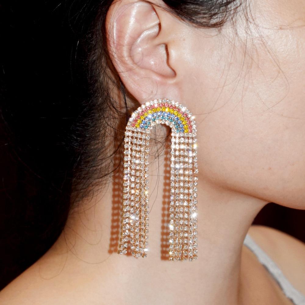  Rainbow Rhinestone Earrings by Queer In The World sold by Queer In The World: The Shop - LGBT Merch Fashion