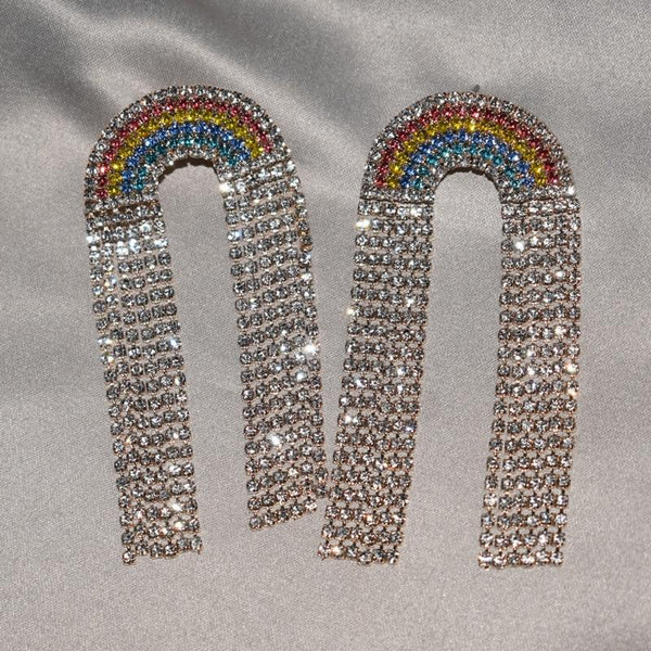  Rainbow Rhinestone Earrings by Oberlo sold by Queer In The World: The Shop - LGBT Merch Fashion