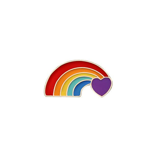  Rainbow Purple Heart Enamel Pin by Queer In The World sold by Queer In The World: The Shop - LGBT Merch Fashion