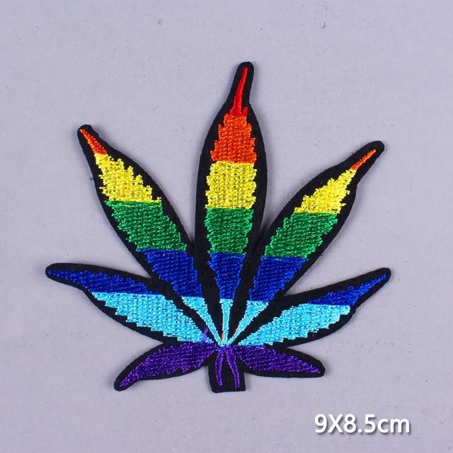  LGBT Pride Weed Leaf Iron On Embroidered Patch by Queer In The World sold by Queer In The World: The Shop - LGBT Merch Fashion