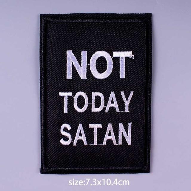  Not Today Satan Iron On Embroidered Patch by Queer In The World sold by Queer In The World: The Shop - LGBT Merch Fashion