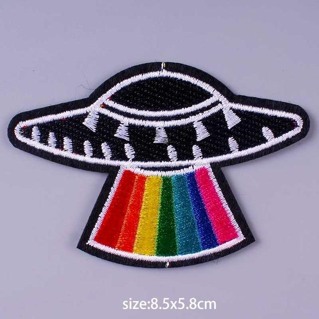  Pride Rainbow UFO Iron On Embroidered Patch by Queer In The World sold by Queer In The World: The Shop - LGBT Merch Fashion