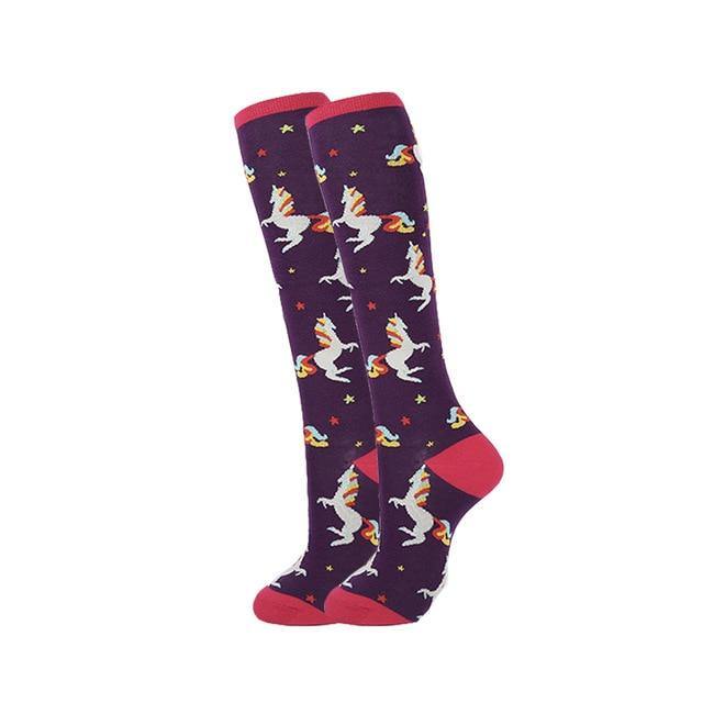  Long Purple Unicorn Socks by Queer In The World sold by Queer In The World: The Shop - LGBT Merch Fashion