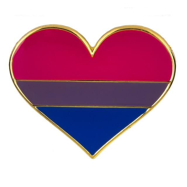  Bisexual Pride Heart Enamel Pin by Queer In The World sold by Queer In The World: The Shop - LGBT Merch Fashion