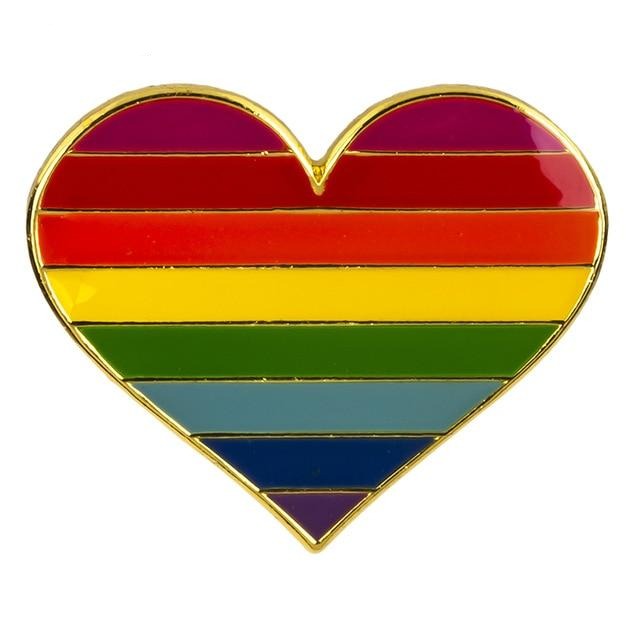  LGBT Pride Heart Enamel Pin by Queer In The World sold by Queer In The World: The Shop - LGBT Merch Fashion