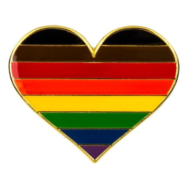  LGBT POC Pride Heart Pin by Queer In The World sold by Queer In The World: The Shop - LGBT Merch Fashion