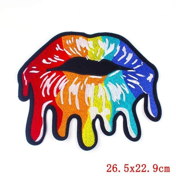  Large Rainbow LGBT Lips Iron On Embroidered Patch by Oberlo sold by Queer In The World: The Shop - LGBT Merch Fashion