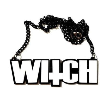  Witch Acrylic Statement Chain Necklace by Queer In The World sold by Queer In The World: The Shop - LGBT Merch Fashion