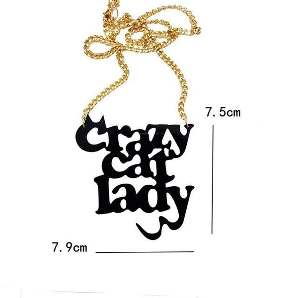  Crazy Cat Lady Acrylic Statement Chain Necklace by Queer In The World sold by Queer In The World: The Shop - LGBT Merch Fashion