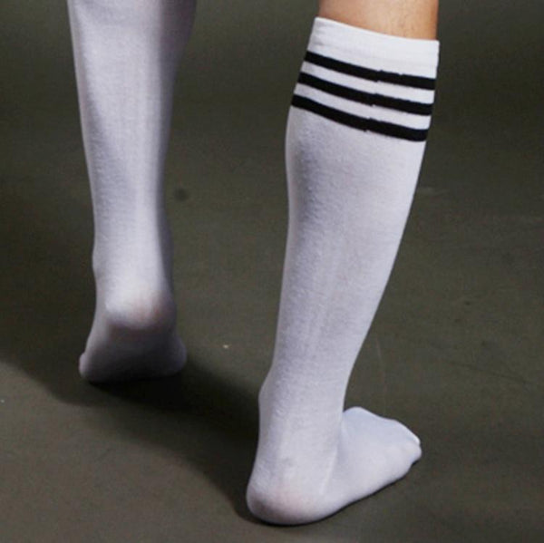  Striped White Crew Sports Socks by Queer In The World sold by Queer In The World: The Shop - LGBT Merch Fashion