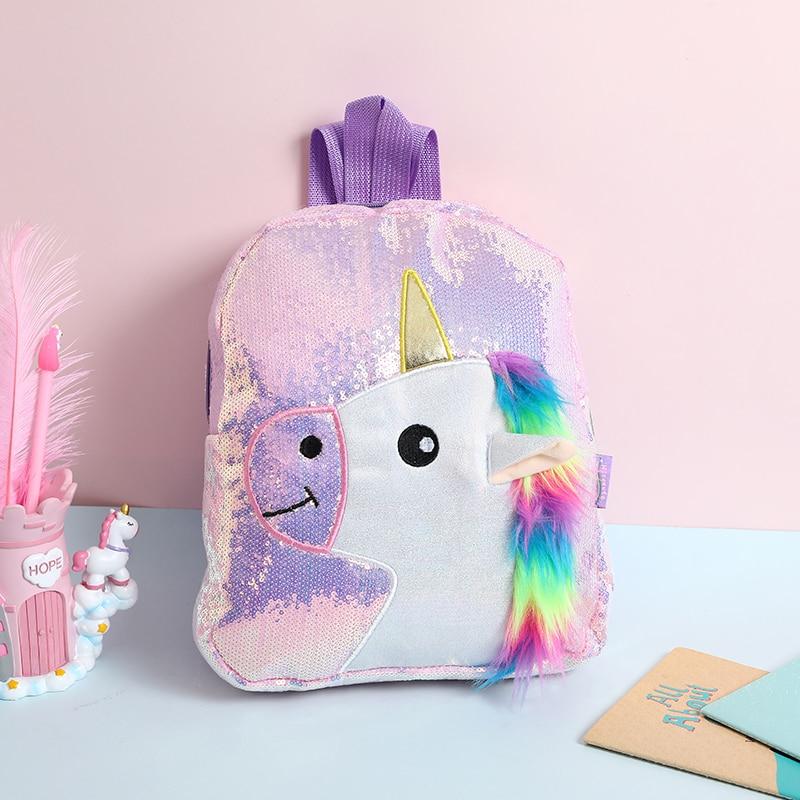 Purple Glittering Fur Unicorn Backpack by Queer In The World sold by Queer In The World: The Shop - LGBT Merch Fashion