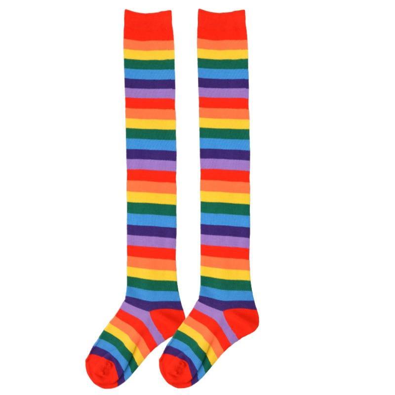 Rainbow Pastel Novelty Pride Long Socks by Queer In The World sold by Queer In The World: The Shop - LGBT Merch Fashion