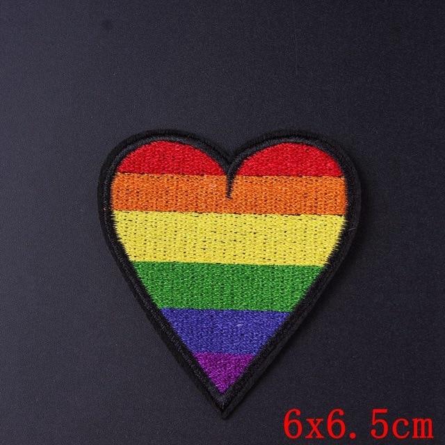  LGBT Pride Heart Iron On Embroidered Patch by Queer In The World sold by Queer In The World: The Shop - LGBT Merch Fashion