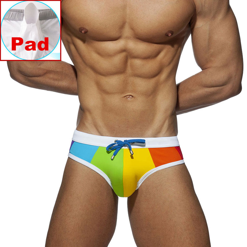Rainbow Thong Briefs Underwear Men Gay Mini Brief T-Back Beach Summer  Swimwear