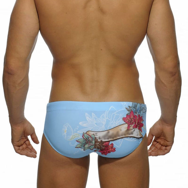  Floral Skull Swim Briefs by Queer In The World sold by Queer In The World: The Shop - LGBT Merch Fashion