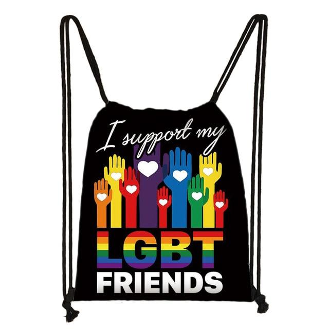  LGBT Support Drawstring Bag by Queer In The World sold by Queer In The World: The Shop - LGBT Merch Fashion