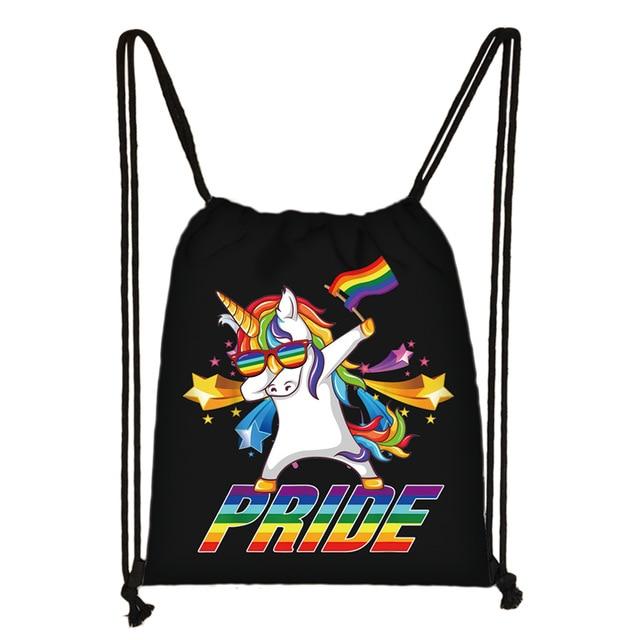  Unicorn Pride Rave Drawstring Bag by Queer In The World sold by Queer In The World: The Shop - LGBT Merch Fashion
