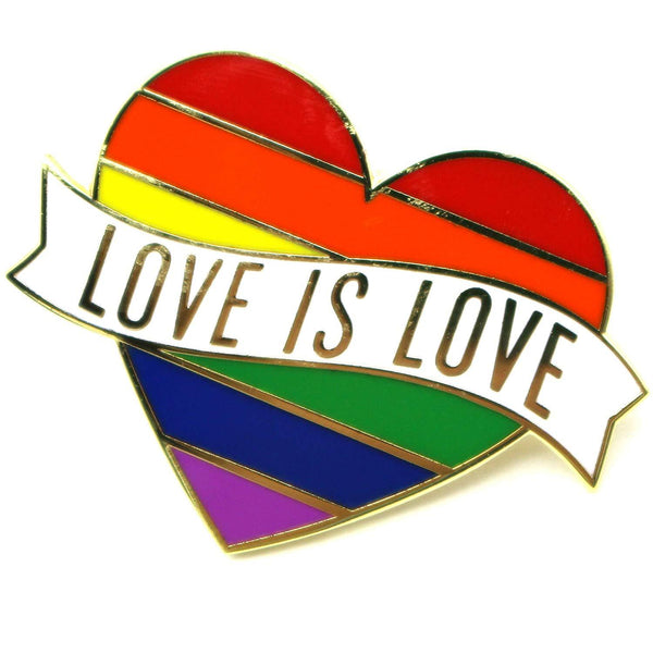 Love Is Love Pride Heart Enamel Pin by Queer In The World sold by Queer In The World: The Shop - LGBT Merch Fashion