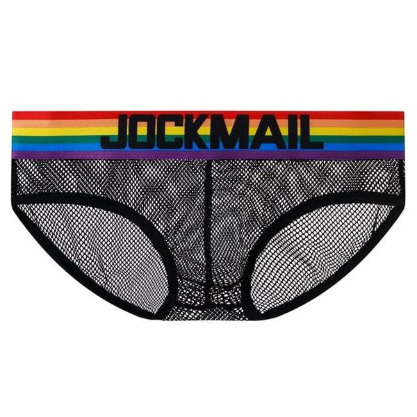 Black Briefs Jockmail Pride Mesh Boxer Briefs by Oberlo sold by Queer In The World: The Shop - LGBT Merch Fashion