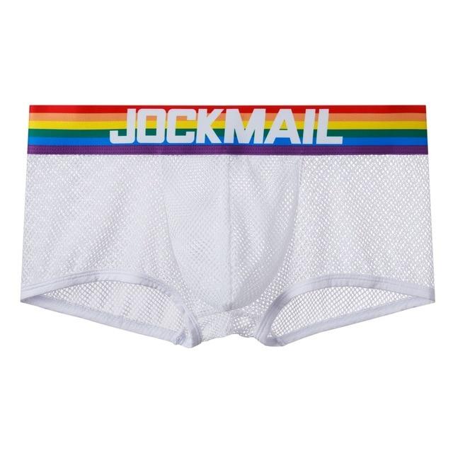 Men Sexy Underwear Breathable Net Hole Male Gay Underpants Boxer Briefs  Panties