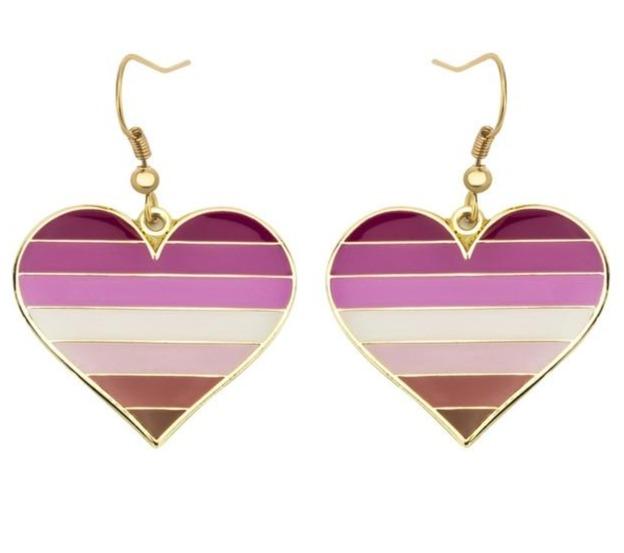  Lesbian Heart Earrings by Queer In The World sold by Queer In The World: The Shop - LGBT Merch Fashion