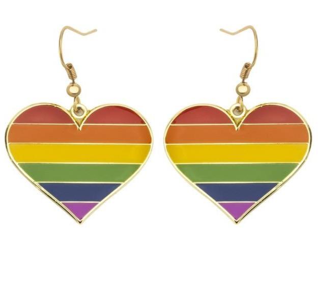  LGBT Heart Earrings by Queer In The World sold by Queer In The World: The Shop - LGBT Merch Fashion