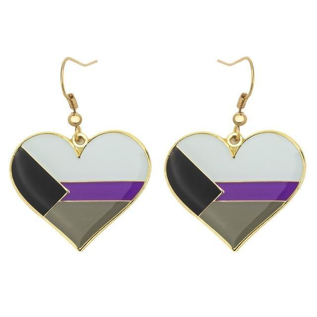  Demisexual Heart Earrings by Queer In The World sold by Queer In The World: The Shop - LGBT Merch Fashion