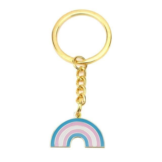  Trans Rainbow Keychain by Queer In The World sold by Queer In The World: The Shop - LGBT Merch Fashion
