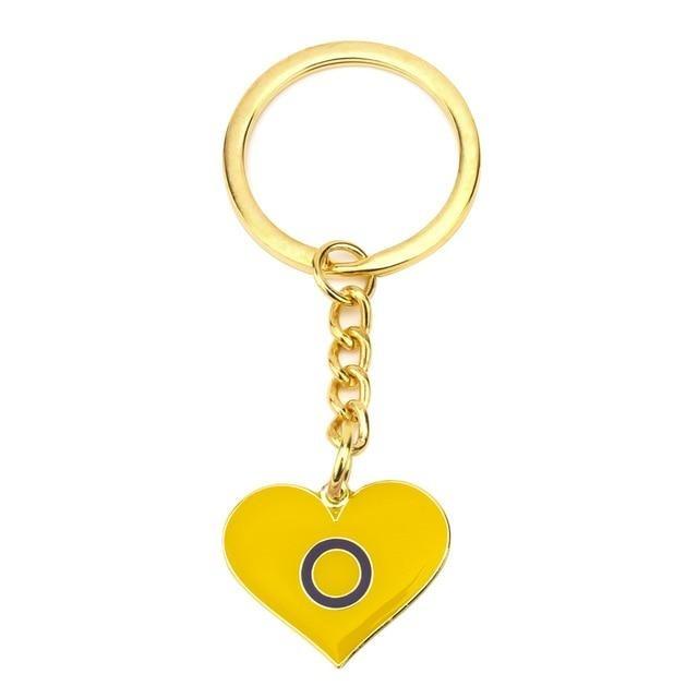  Intersex Pride Heart Keychain by Queer In The World sold by Queer In The World: The Shop - LGBT Merch Fashion