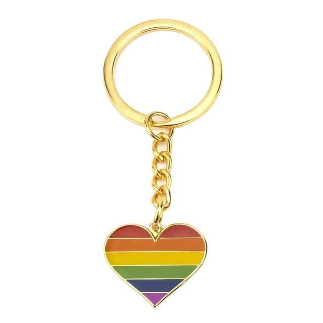  LGBT Pride Heart Keychain by Queer In The World sold by Queer In The World: The Shop - LGBT Merch Fashion